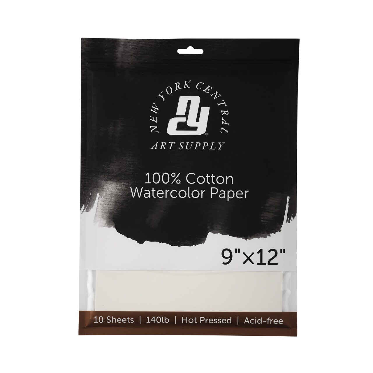 New York Central Watercolor Paper - 140 lb. Hot Press - 100% Cotton, Acid-Free, Archival Quality, Bright White Watercolor Paper Pad for Wet & Dry Media